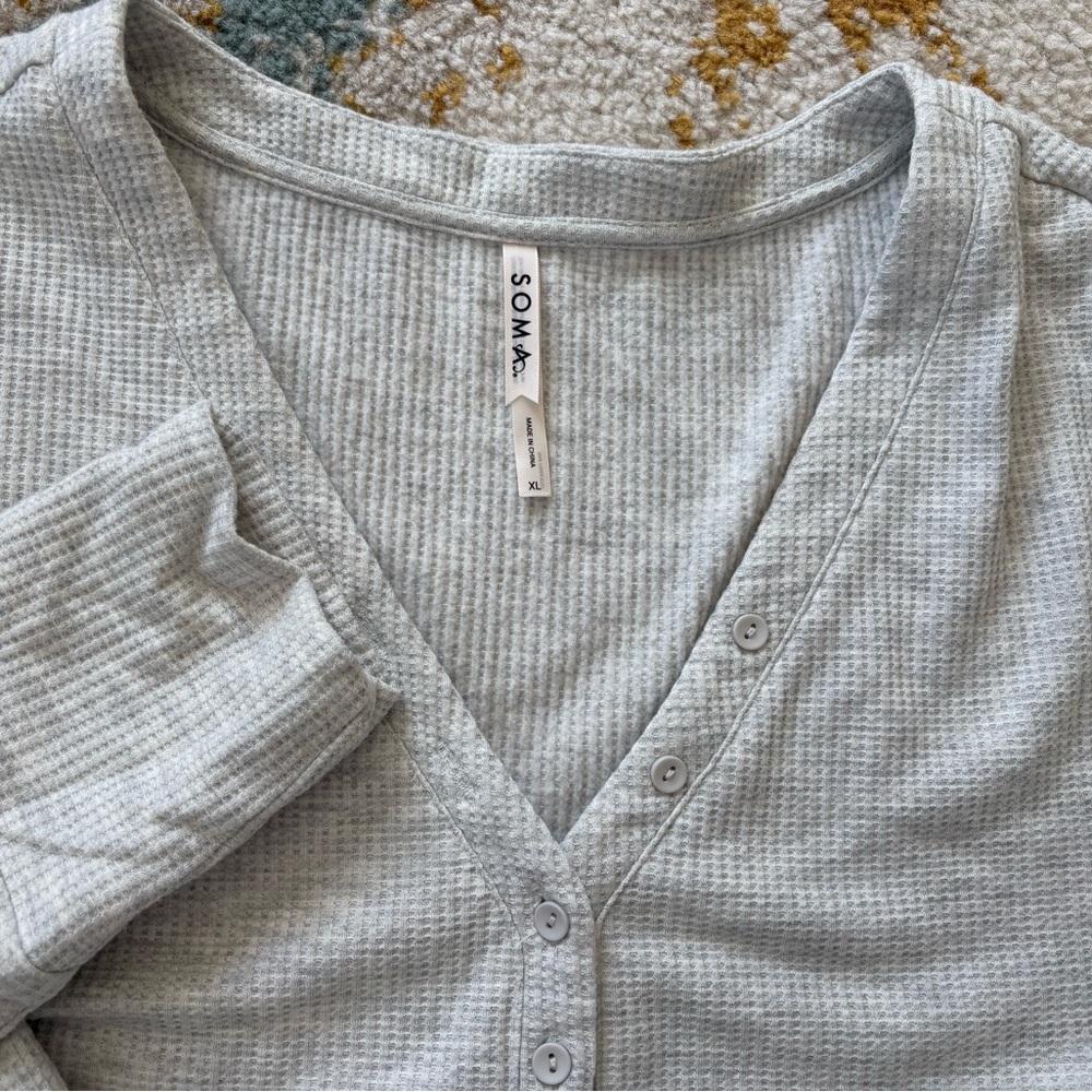 Soma Cozy Waffle Long Sleeve Sleep Shirt (Dress)